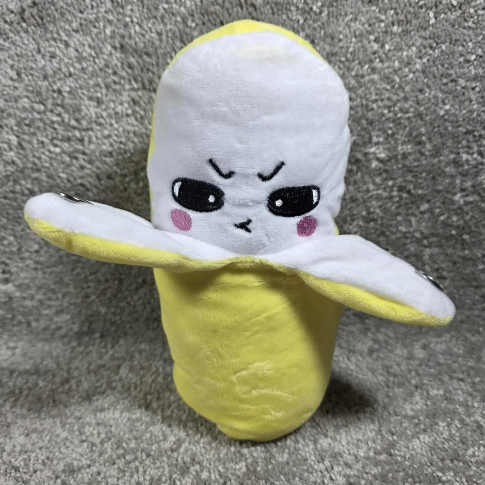 Unlimited‎ Joy Banana Plush Toy Yellow Grumpy Face Snap Peel Kids Toy Set 618 OS